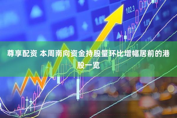 尊享配资 本周南向资金持股量环比增幅居前的港股一览