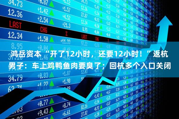 鸿岳资本 “开了12小时，还要12小时！”返杭男子：车上鸡鸭鱼肉要臭了；回杭多个入口关闭