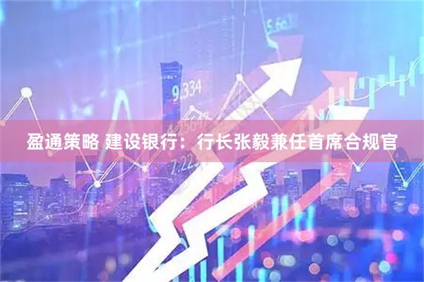 盈通策略 建设银行：行长张毅兼任首席合规官